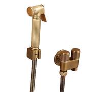 Ducha Higienica para WC Juego de rociador bidé for inodoro bronce antiguo, grifo latón doble uso, baño, for ducha alta presión para higiene del baño(Antique C)