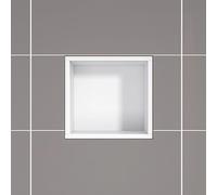 Ducha impermeable - 30 x 30 x 30 cm, estantes blancos para champú, artículos de tocador y cosméticos, perfecto para habitaciones húmedas y baños, elegante solución de almacenamiento en el hogar