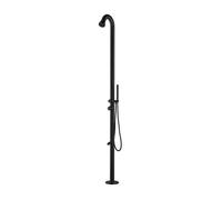 Ducha interior y exterior sined bosa de acero inoxidable aisi 316l negro y grifería de acero inoxidable aisi 316l eje de 60 mm de diámetro con ducha superior y desviador para teleducha y lavapiés duch