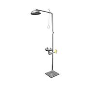 Ducha lavaojos de emergencia acero inoxidable 304, conjunto ducha doble ojo vertical para uso de bricolaje(A)