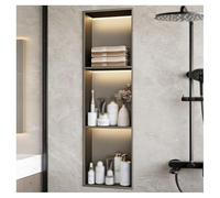 Ducha LED con estante de acero inoxidable impermeable, fácil instalación, no necesita azulejos, diseño moderno para un almacenamiento eficiente