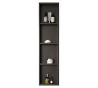 Ducha LED, impermeable, empotrable, de aleación de aluminio, para baño, no necesita azulejos, horizontal/vertical, con iluminación negra, 30 x 124 x 16 cm