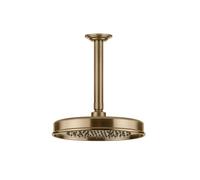 Ducha mural antical Gessi Venti20, D229mm, con articulación y brazo de techo 288mm, montaje en techo, 65152726, Color: Bronce cálido cepillado PVD