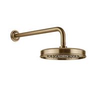 Ducha mural antical Gessi Venti20, D229mm, con articulación y brazo mural 389mm, montaje mural, 65148726, Color: Bronce cálido cepillado PVD