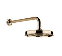 Ducha mural antical Gessi Venti20, D229mm, con articulación y brazo mural 389mm, montaje mural, 65148735, Color: Bronce cálido PVD