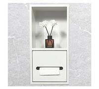 Ducha Nicho De Acero Inoxidable Abajado Ducha Nicho Papelera, Estante de almacenamiento de champú incorporado para almacenamiento de baño/champú/artículos de tocador,White-20x40x14cm/7.87x15.74x5.51in
