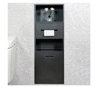 Ducha Nicho De Acero Inoxidable Abajado Ducha Nicho Papelera, Estante de almacenamiento de champú incorporado para almacenamiento de baño/champú/artículos de tocador,Black-30x86x14cm