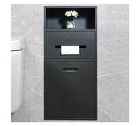 Ducha Nicho De Acero Inoxidable Abajado Ducha Nicho Papelera, Estante de almacenamiento de champú incorporado para almacenamiento de baño/champú/artículos de tocador,Black-30x66x14cm