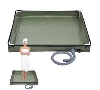 Ducha plegable, base de ducha portátil para campamento | Cuenca con orificio de drenaje, toldo impermeable para tienda de campaña para baño de mascotas, caravana, camping, viajes