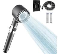 Ducha portátil de alta presión con filtro, tipo spray 3 + 1, soporte de ducha, filtro de ducha de mangueras de 1,5 m, protección contra agua dura, bacterias y metales pesados