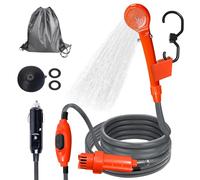 Ducha portátil de camping, CC 12 V, encendedor de cigarrillos, enchufe para exteriores, ducha de camping portátil, ducha de camping con cabezal de ducha, juego de ducha móvil, ducha de exterior para