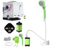 Ducha portátil de camping - Ducha recargable de ABS de 11.42 pulgadas para exteriores, bomba impermeable, spray multimodo, herramienta de baño con indicador LED, dispositivo de lavado de coche