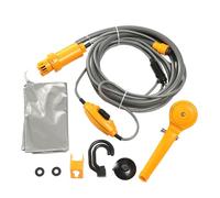 Ducha portátil de camping para exteriores, bomba de ducha eléctrica de 12 V para campamento, kit de bolsa de agua para viajes, lavado de coche, senderismo, riego de plantas con flores, accesorios de