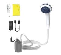 Ducha portátil de camping PD de carga rápida, USB-C a USB-C, adaptador de coche de 12 V, juego de ducha para exteriores con filtro y manguera de 1,8 m para camping, autocaravana, viajes, lavado de