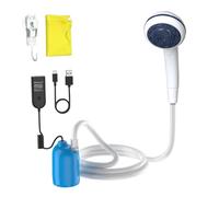Ducha portátil de camping PD de carga rápida, USB-C a USB-C, adaptador de coche de 12 V, juego de ducha para exteriores con filtro y manguera de 1,8 m para camping, autocaravana, viajes, lavado de
