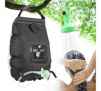 Ducha portátil de camping - Portador de agua calentada por el sol de 5 galones, equipo de baño colgante, kit de higiene de viaje ligero | Equipo de limpieza móvil para mochileros, vida en cabina