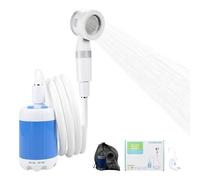 Ducha Portátil de Camping Recargable con Bomba - Modo de Doble Velocidad, IPX7， Ideal para Senderismo, Lavado de Autos y Mascotas，Incluye Alcachofa,2 Meters Manguera, Batería de Larga Duración