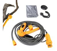 Ducha portátil para acampar, ducha de camping al aire libre, ducha de mano Plug And Play, ducha de mano, ducha móvil de manguera, lavado de coche de limpieza de 12 V, bomba de ducha para la r