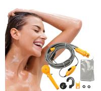 Ducha portátil para campamento al aire libre - Duchas eléctricas para acampar al aire libre de 12 V | Kit de bolsa de agua para viajes, lavado de autos, senderismo, riego de plantas con flores, acceso