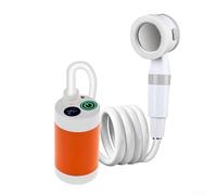 Ducha portátil para camping, bomba de ducha recargable de 6000 mAh, kit de ducha impermeable al aire libre, para senderismo, viajes, coche, mascota (naranja)