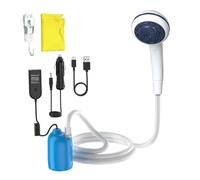 Ducha portátil para camping, carga rápida PD, USB-C a USB-C, adaptador de coche de 12 V, juego de ducha para exteriores con filtro y manguera de 1,8 m para camping, autocaravana, viajes, lavado de