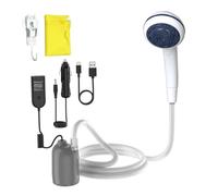 Ducha portátil para camping, carga rápida PD, USB-C a USB-C, adaptador de coche de 12 V, juego de ducha para exteriores con filtro y manguera de 1,8 m para camping, autocaravana, viajes, lavado de