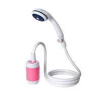 Ducha portátil para camping, ducha al aire libre, ducha eléctrica portátil, ajuste de flujo de agua, batería de 4800 mAh, válvula de flujo de contol y salida para duchas, lavado, limpieza, etc. (rosa)