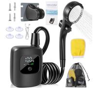Ducha portátil para camping, lavado recargable al aire libre, agua de 45.12 pulgadas con almacenamiento de energía, funciona con pilas, dispositivo de pulverización compacto, herramienta de higiene