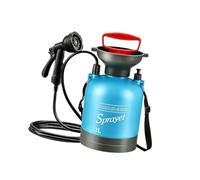 Ducha presurizada para exteriores con cabezal rociado ajustable, 3 L | Gran capacidad de agua con cabezal rociado ajustable para senderismo, lavado de coche, jardín, riego y baño de mascotas