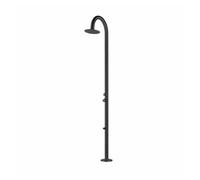 Ducha sined palau negra con ducha de diámetro 25cm ducha para uso interior y exterior con grifo mezclador y lavapies cuerpo y accesorios en acero inoxidable aisi 316l, acero marino. ducha con suminist