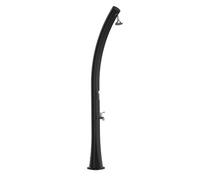 Ducha solar climatizada negra modelo rio. estructura curvada de polietileno hd, ideal para jardín, piscina y actividades al aire libre. altura 226 cm ducha redonda diámetro 10 cm depósito 25 litros co