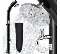 Ducha solar piscina exterior negra 217cm 20L hasta 60°C