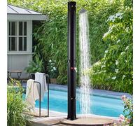 Ducha solar portátil para exteriores con cabezal de ducha, tanque de agua autopresurizado de 38 L para camping, incluye grifo de lavado de pies, diseño de latón de PVC para jardín y piscina