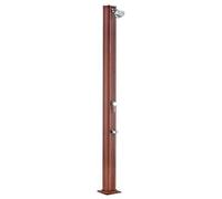 Ducha solar redonda efecto madera 32L