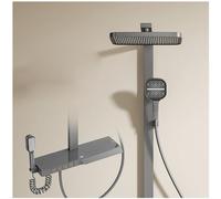 Ducha Termostático, llaves de piano Sistema de ducha Mundial Montada de pared Conjunto de ducha con cabezal de ducha de lluvia, 3 funciones de ducha de mano, picos de bañera y rociador de bidé, w LWX
