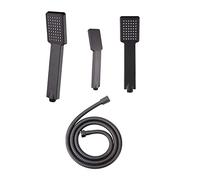 Ducha universal de 1 modo con manguera de ducha de 1,5 m, cabezal de ducha cuadrado delgado de alta presión, lluvia, ahorro de agua, ducha de mano