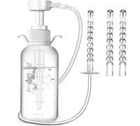 Ducha vaginal de 300 ml irrigador vaginal manual a presión para mujeres ducha anal antirreflujo limpiador anal reutilizable con kit de limpieza de 2 boquillas.