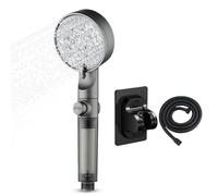 Duchas de alta presión, ducha manual de baño con 5 modos de chorro, kit de filtro de agua dura con tubo y soporte para casa, hotel, centros de bienestar, baños, viajes