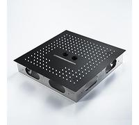 Duchas de Mano, Cabezal de Ducha de Cascada Cuadrado LED de 16 Pulgadas, Cabezal de Ducha Fijo con Efecto Lluvia de Alta presión Cromado con función de Cambio automático de Color y autolimpieza