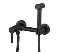 Duchas Higienicas Para Wc Todo Cobre Grifo Bidet Para Wc Agua Fria Y Caliente Manija Única negro redondo