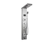 Duchas para baños, Sistema de Panel de Ducha con luz LED, Grifo de Ducha Tipo Cascada, Ducha de hidromasaje con chorros de Masa y grifos de bidé (LED Plateado 6 en 1)