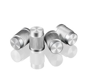 DUCHSAN 4 Pcs Tapones de Válvula Neumático para Opel Astra K Sports Tourer 2015-2019, Tapas de Vástago en Aleación de Aluminio, Antipolvo Moleteado,Silver