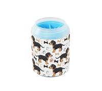 Duchshund Dog Cute Bones - Limpiador de patas portátil con cepillo de silicona, cepillo de baño suave para perros medianos a grandes
