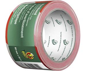 Duck 134-00 - Cinta de advertencia (PVC, 60 mm x 66 m), color blanco y rojo