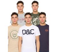 Duck and Cover - Camiseta Cheymore Diseño Variado para Hombre - Pack de 5