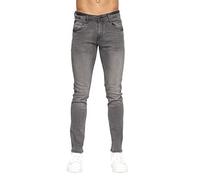 Duck and Cover MAYLEAD - Jeans elásticos ajustados para hombre, para uso diario, con efecto desgastado, desgastados, de algodón, rectos, 30-W40, L30-L34, Maylead / Gris, 32W/30L