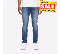 Duck And Cover Overburg Diseñador Casual Chic Vaqueros Hombre Lavado Medio Navy