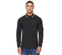 Duck And Cover Roxberry Casual Confort Polo de Manga Larga Hombre Negro
