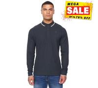 Duck And Cover Roxberry Manga Larga Ocasional Comodidad Polo Hombre Azul Marino