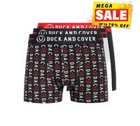 Duck And Cover Stamper 2 Ropa Interior Para Hombre Boxer Shorts 3pk Negro